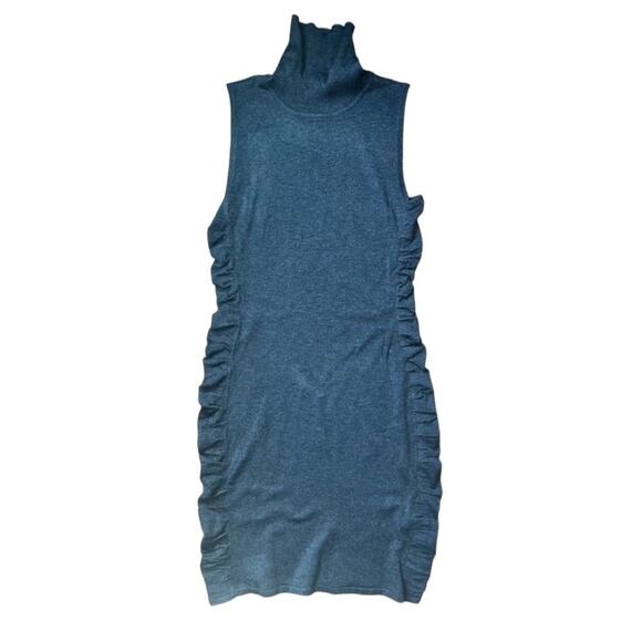Calvin Klein Womens Size Medium Black Gray Sleeveless Turtleneck Fitted Dress - Picture 1 of 6
